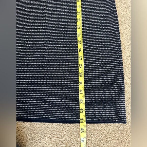 Theory Stretch Wool Midi Dress Koldeen O Noble Stripe In Midnight Size M - Picture 8 of 8